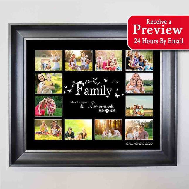 Family Where love begins Photo Collage