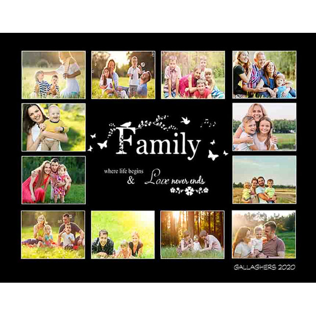 Family Where love begins Photo Collage - Do More With Your Pictures