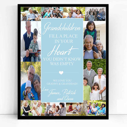 Grandchildren Fill your Heart Framed Photo Collage - Do More With Your Pictures
