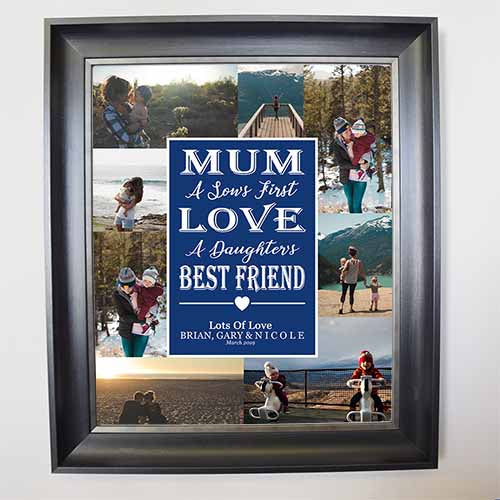Midnight Blue We Love You Mum Framed Photo Collage