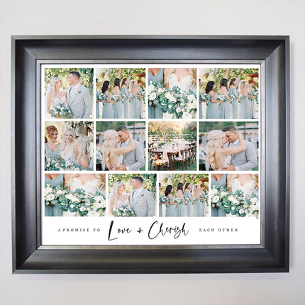 A Promise To Love And Cherish Wedding Collage Framed