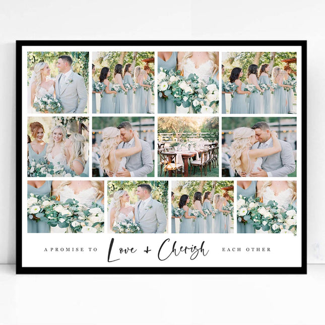 A Promise To Love And Cherish Wedding Collage Framed