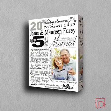 20th Wedding Anniversary Sentiment Frame - Do More With Your Pictures