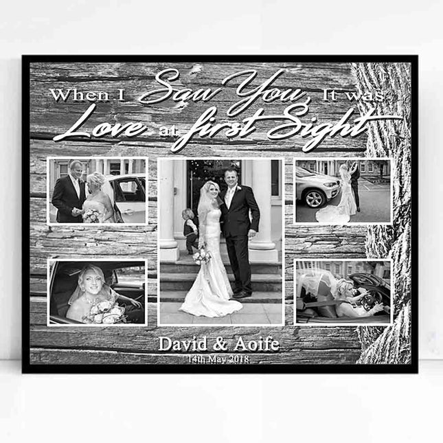 Gray Our Love Story Framed Photo Collage