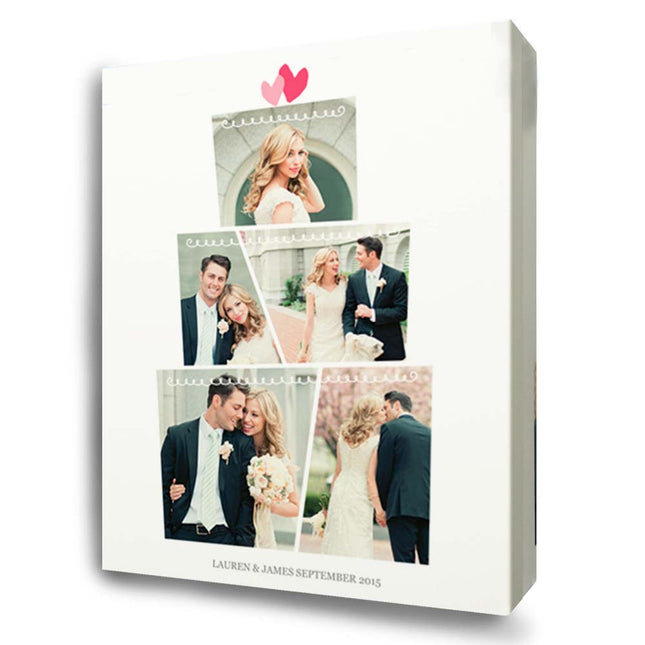 Our Sweet Wedding Cake Photo Collage On Canvas