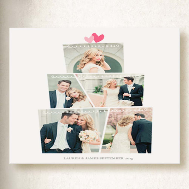 Our Sweet Wedding Cake Photo Collage On Canvas