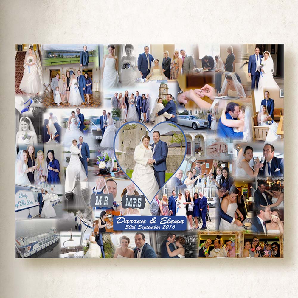 Our Wedding Bubble Photo Collage On Canvas