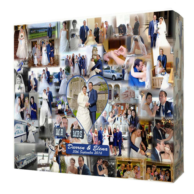 Our Wedding Bubble Photo Collage On Canvas