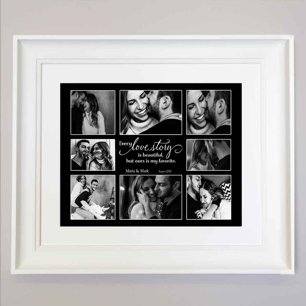 Gray Our Love Story Framed Photo Collage