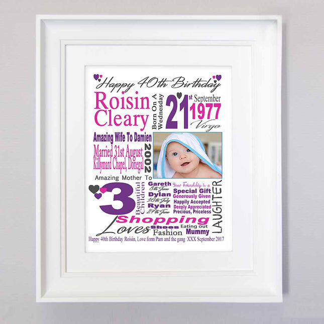 Personalised Happy 40th Birthday  Suit Product