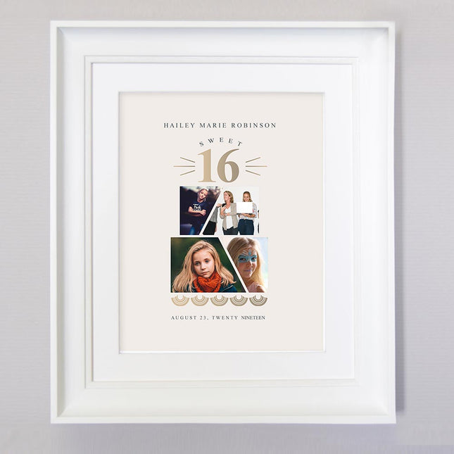Personalised Celebrate your loved ones Sweet Sixteen Birthday picture Frame