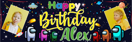 Among Us  Birthday Party Personalised Photo Banner