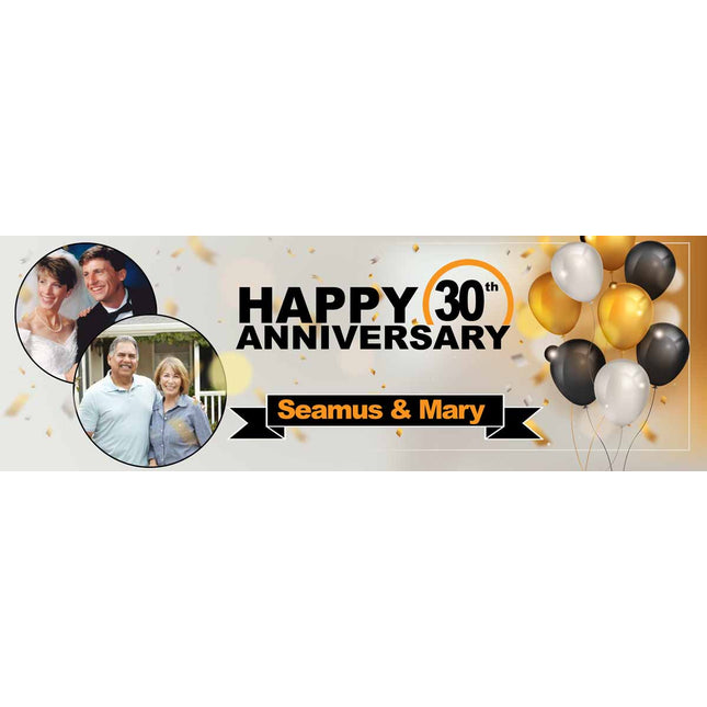 Anniversary Party Heart Personalised Banner