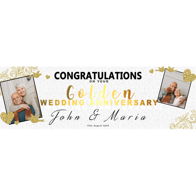Congratulations On Your Golden Anniversary Personalised Photo Banner