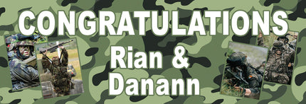 Congratulations Camouflage Personalised Photo Banner