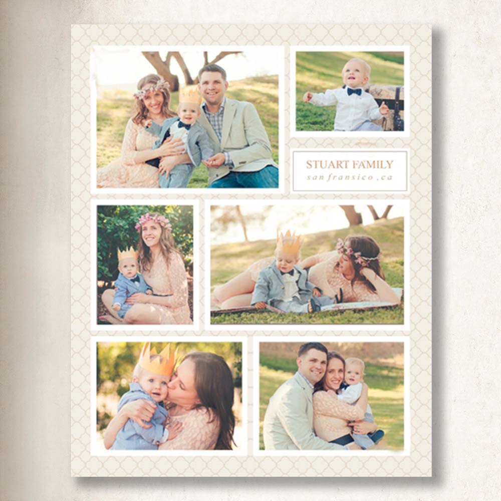 Sleek Engagement Photo Collage On Canvas