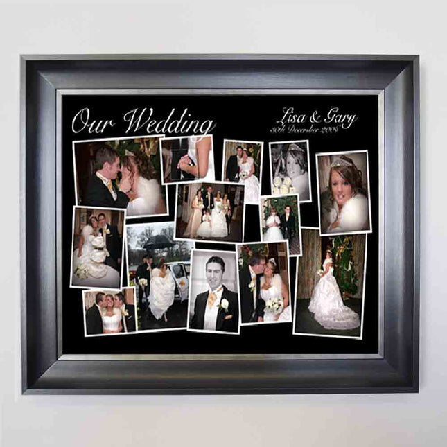 Black Our Wedding Framed Photo Collage