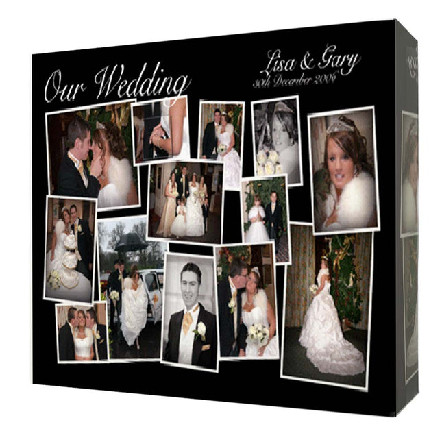 Our Wedding Blocked Photo Collage On Canvas