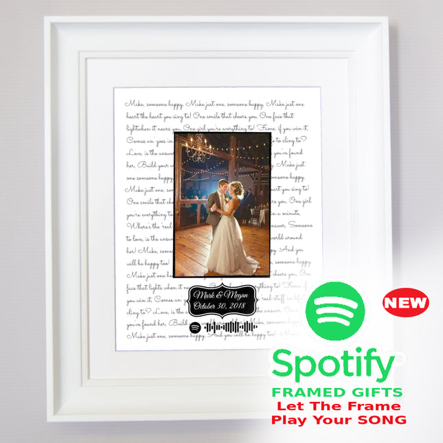 Our First Dance Song Lyrics Framed Gift With Spotify Code