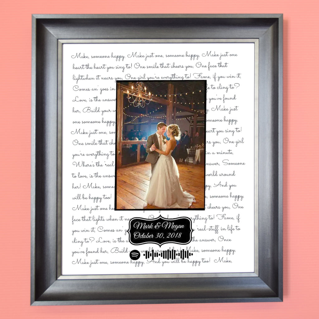 Our First Dance Song Lyrics Framed Gift With Spotify Code