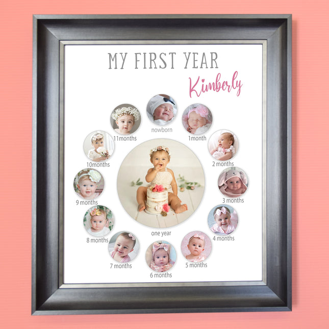 First Year 12 Month Year Photo Collage Wall Art Baby Gift