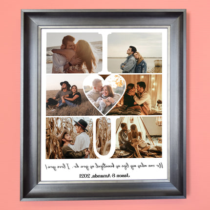 I Love You Love Story Photo Collage Framed Engagement Gift