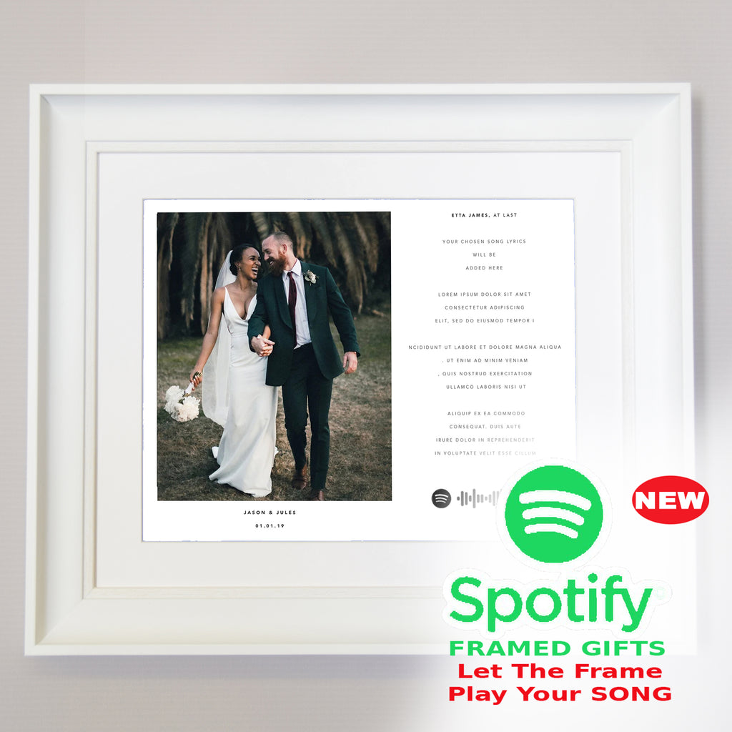Our Wedding Day As sound Unique Framed Gift With Spotify Code