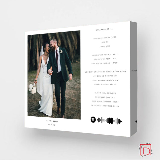 Our Wedding Day As sound Unique Framed Gift With Spotify Code