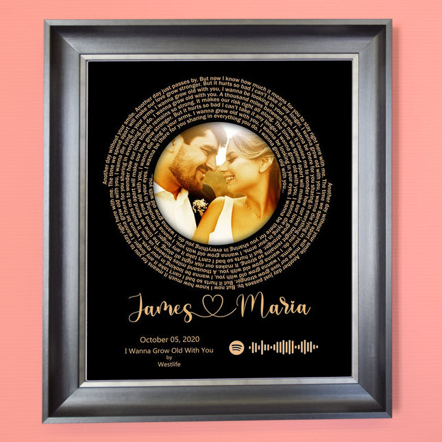 Our Wedding Song Disc  On Black Framed Gift With Spotify Code