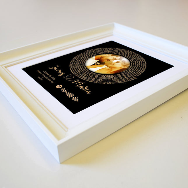 Our Wedding Song Disc  On Black Framed Gift With Spotify Code