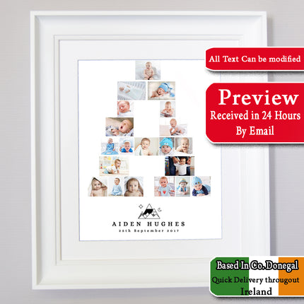 New Baby Letter Photo Collage Sentiment Gift Frame