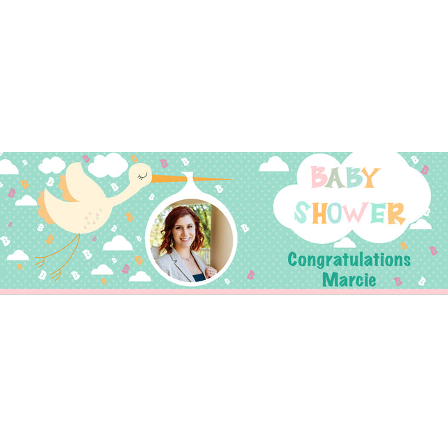 Its A Baby Shower Stork Personalised Photo Banner