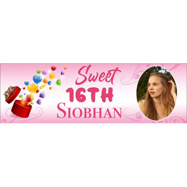 Sweet Sixteen Birthday Surprise Personalised Photo Banner