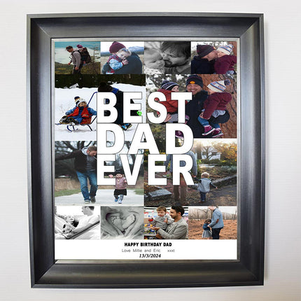 Best Dad Ever Framed Photo Collage