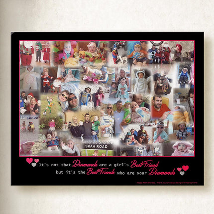 Best Friends Are the Diamonds Collage On Canvas