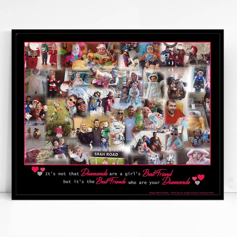 Best Friends are the Diamonds Birthday Framed Photo Collage