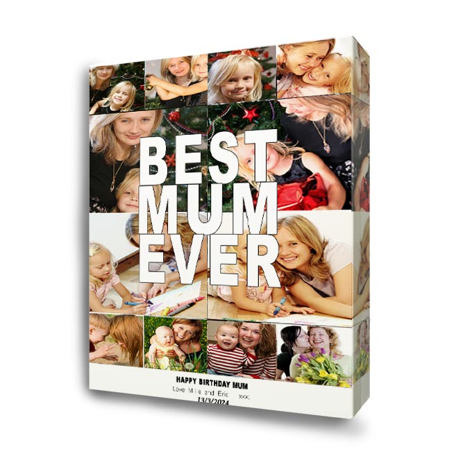 Best Mum Ever Collage on Canvas