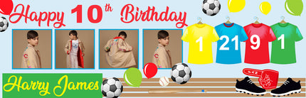 Football Style Birthday Party Personalised Photo Banner