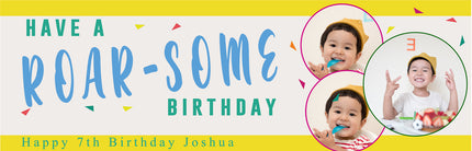 Roarsome Birthday Party Personalised Photo Banner