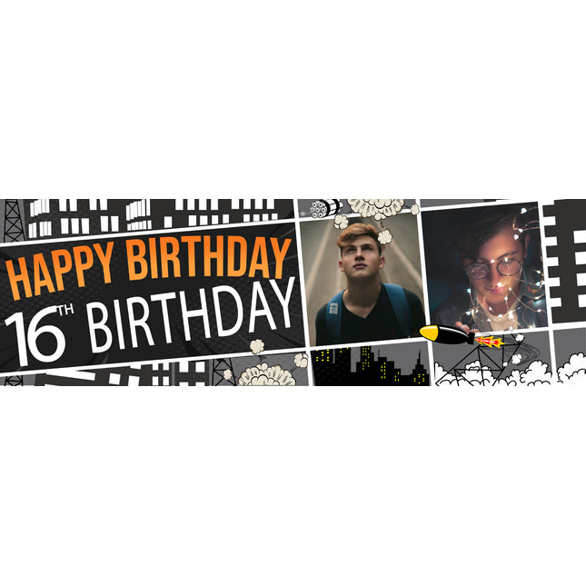 Comic Book Personalised Photo Banner