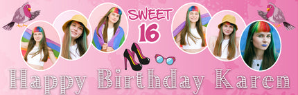 Personalised 6 Photo Birthday Banner