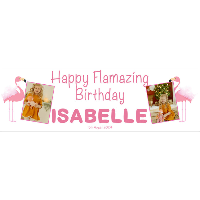 Its A Flamingo Kinda Birthday Personalised Photo Banner