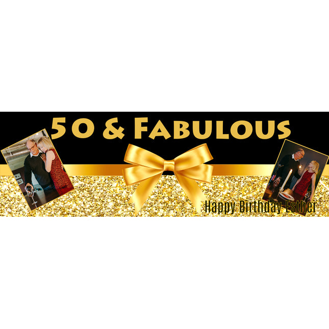 Fabulous Bows And Sparkle Personalised Photo Banner