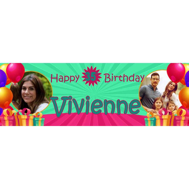 GiftBox Birthday Party Personalised Photo Banner