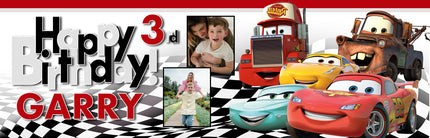 Disney Pixar Cars Birthday Party Personalised Photo Banner