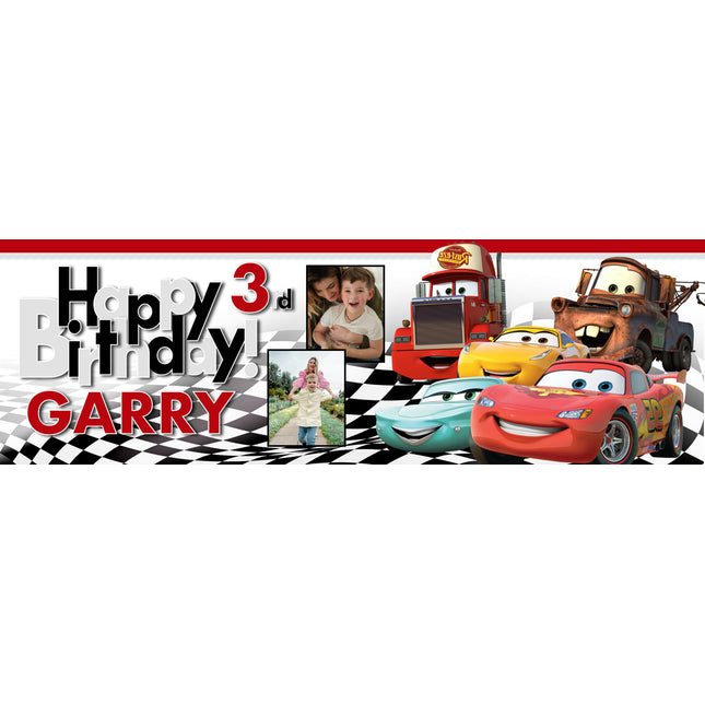 Disney Pixar Cars Birthday Party Personalised Photo Banner