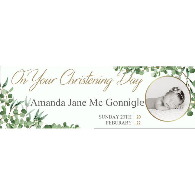 On Your Christening Day Personalised Photo Banner