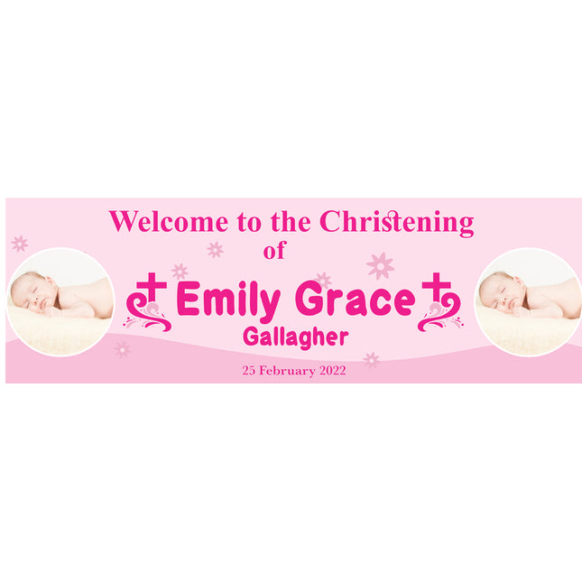 Little Stars Christening Day Personalised Photo Banner