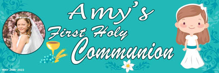 First Holy Communion Party Personalised Banner With Photos