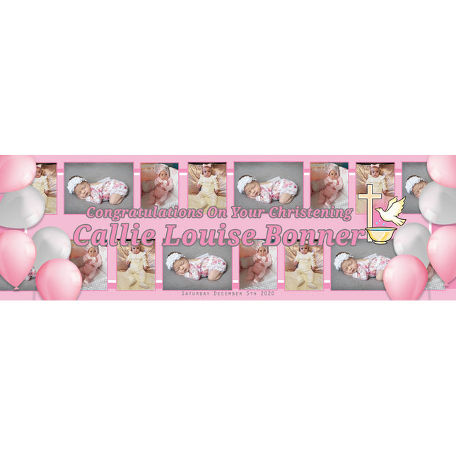Your Life Christening Collage Personalised Photo Banner